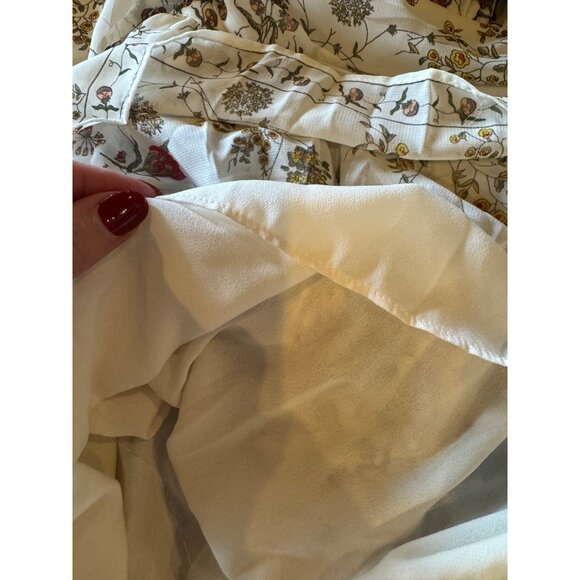 Max Studio Dress Women Large Ivory Floral Fit And Flare Flutter Sleeve NWT Boho - Picture 14 of 14